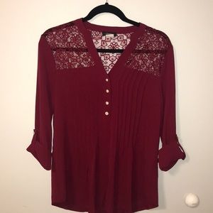 Burgundy lacy top